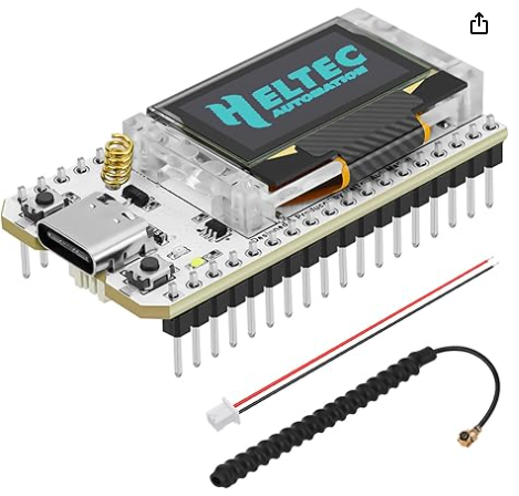 Dispositivo HELTEC V3, que permite hacer un nodo Meshcore